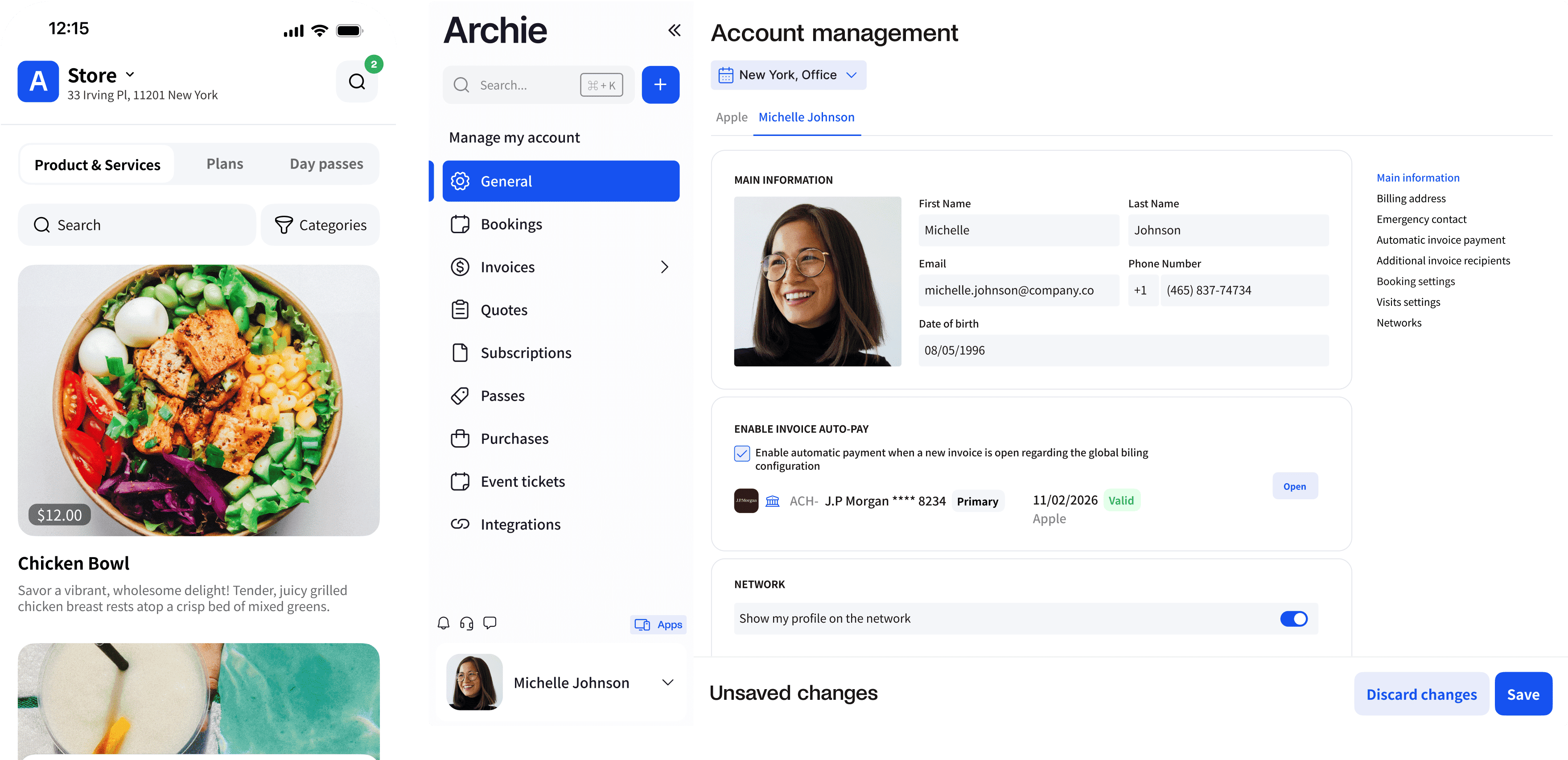 Dashboard showing accounting analytics with total amounts by revenue segment and GL account for April 2026.